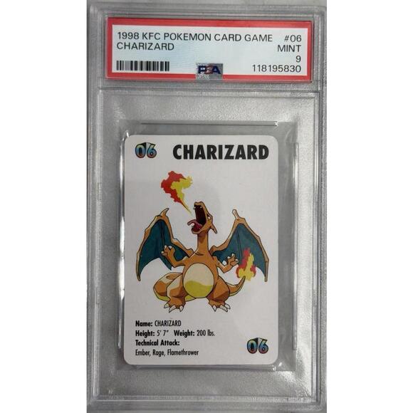 1998 Pokmon KFC Promo Charizard #06 PSA 9 Mint Rare Card Vintage Exclusive